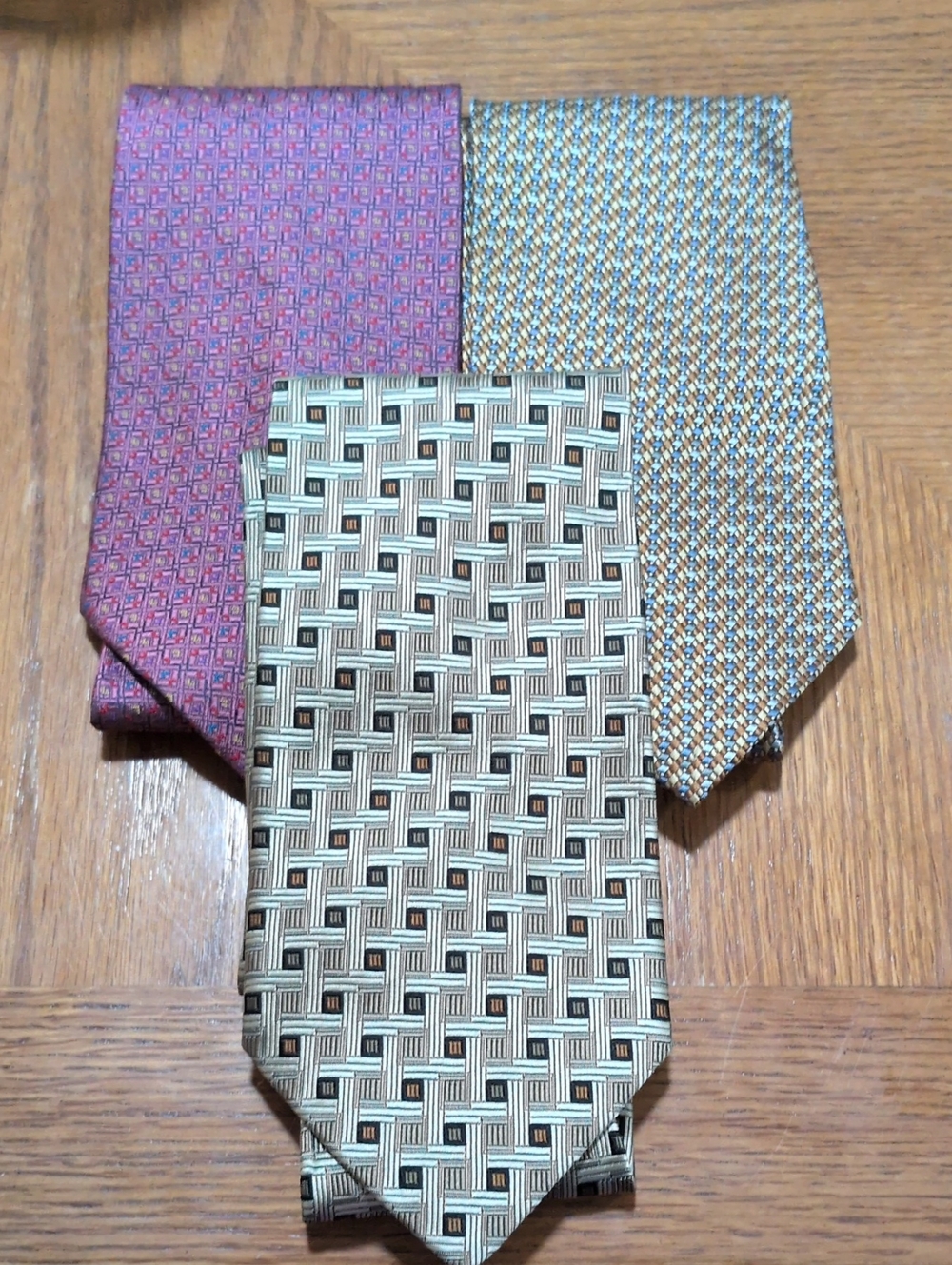 Daniel De Fasson Men's Set of 3 100% Silk Handmade Ties